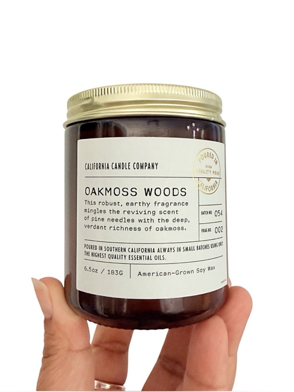 Leoben Company Oakmoss Woods Luxury Scented Candle - Brown & Gold